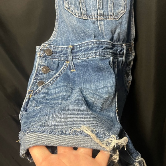 Abercrombie & Fitch Women Denim Overalls Shorts - Picture 3 of 5